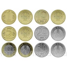 Казахстан полный набор 1 5 10 20 50 100 тенге, разменные монеты 2019 года!  UNC. КАЗАХСТАН (6 монет)