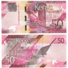 Банкнота 50 шиллингов 2019 года. Кения. PICK 52. Из банковской пачки (UNC)