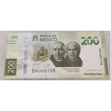 Полимерная банкнота 200 ПЕСО 2019 год. МЕКСИКА. Из банковской пачки (UNC)