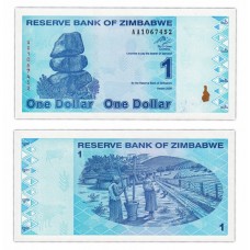 Банкнота 1 доллар 2009 год. Зимбабве . Pick 92. Из банковской пачки (UNC)
