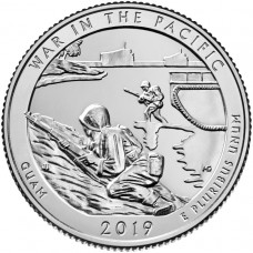 Национальный монумент воинской доблести в Тихом океане. 25 центов 2019 года США. №48. (монетный двор Сан-Франциско) (UNC) 