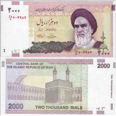 Банкнота 2000 риалов 2005 года. Иран. Pick 144d. Из банковской пачки (UNC) Подпись 36