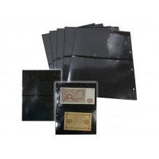 Лист для открыток, фото и банкнот  2 ячейки на чёрной основе (ЛЧФ2-G, двухсторонний). СОМС											