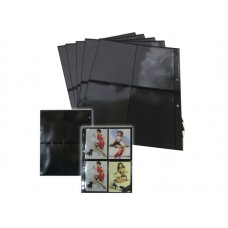 Лист для открыток, фото и  банкнот  4 ячейки на чёрной основе (ЛЧФ4-G, двухсторонний). СОМС											