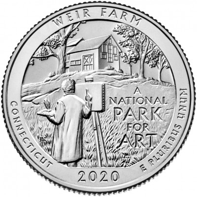 Национальное историческое место «Ферма Дж. А. Вейра». 25 центов 2020 года США. № 52 (монетный двор Филадельфия) UNC