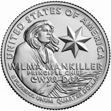 Вилма Мэнкиллер. Американские женщины Монета 25 центов 2022 США. Из банковского мешка (Филадельфия) 