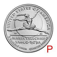 БАЛЕРИНА МАРИЯ ТОЛЧИФ, серия выдающиеся женщины США  Монета 25 центов 2023 США (№ 10). Из банковского мешка (Филадельфия) 