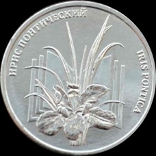 Ирис Понтический. Монета 1 рубль 2024 года, серия  Красная книга Приднестровья.   Из банковского мешка