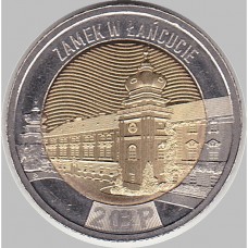Замок Ланцут. Монета 5 злотых 2024 года. Польша Из банковского ролла