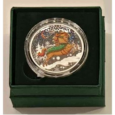 Жетон Год лошади ЦВЕТНАЯ. СЕРЕБРО 33,86 гр . Московский монетный двор. Диаметр 39 мм.