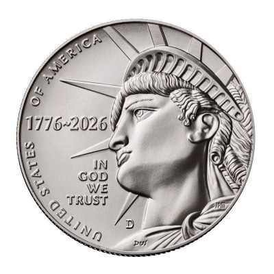 Монета 50 центов  США 2026 г. Статуя Свободы . Двор D. Из банковского мешка.