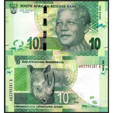 Банкнота 10 рэндов 2012 года. ЮАР. UNC