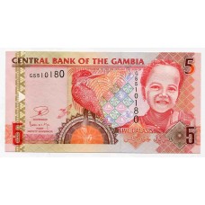 Банкнота 5 даласи 2013 года. Гамбия. UNC