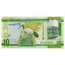 Банкнота 10 даласи 2015 года. Гамбия. UNC