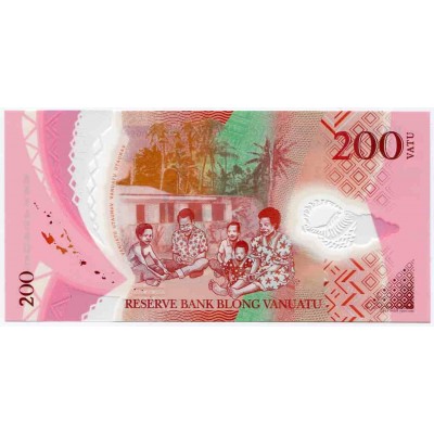 Полимерная банкнота 200 вату 2014 года. Вануату. Из банковской пачки