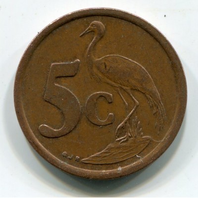 5 центов , 1991 год, Южно-Африканская Республика  (из обращения)