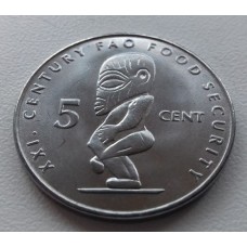 Идол - бог плодородия. 5 центов 2000 год. Острова Кука  (UNC)
