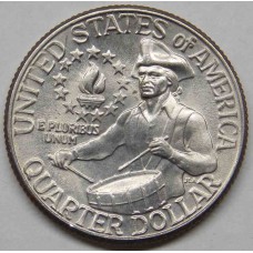 25 центов 1976 США Барабанщик, 200 лет Независимости, двор D, из обращения