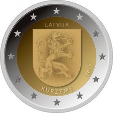 Историческая область Курземе. 2 евро 2017 года. Латвия (UNC)