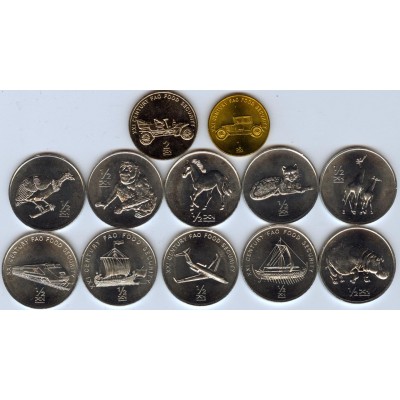 Набор монет Северной Кореи (КНДР). 12 монет