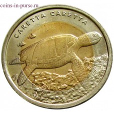 Черепаха. 1 лира 2009 года. Турция  (UNC)