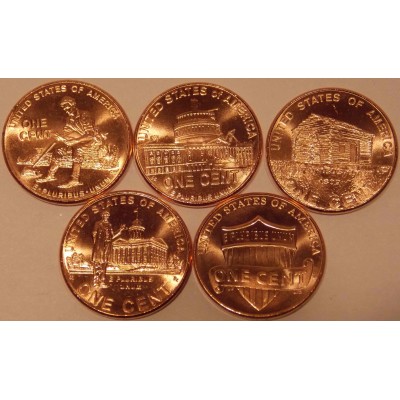 Набор монет по 1 центу (Юность Линкольна) США